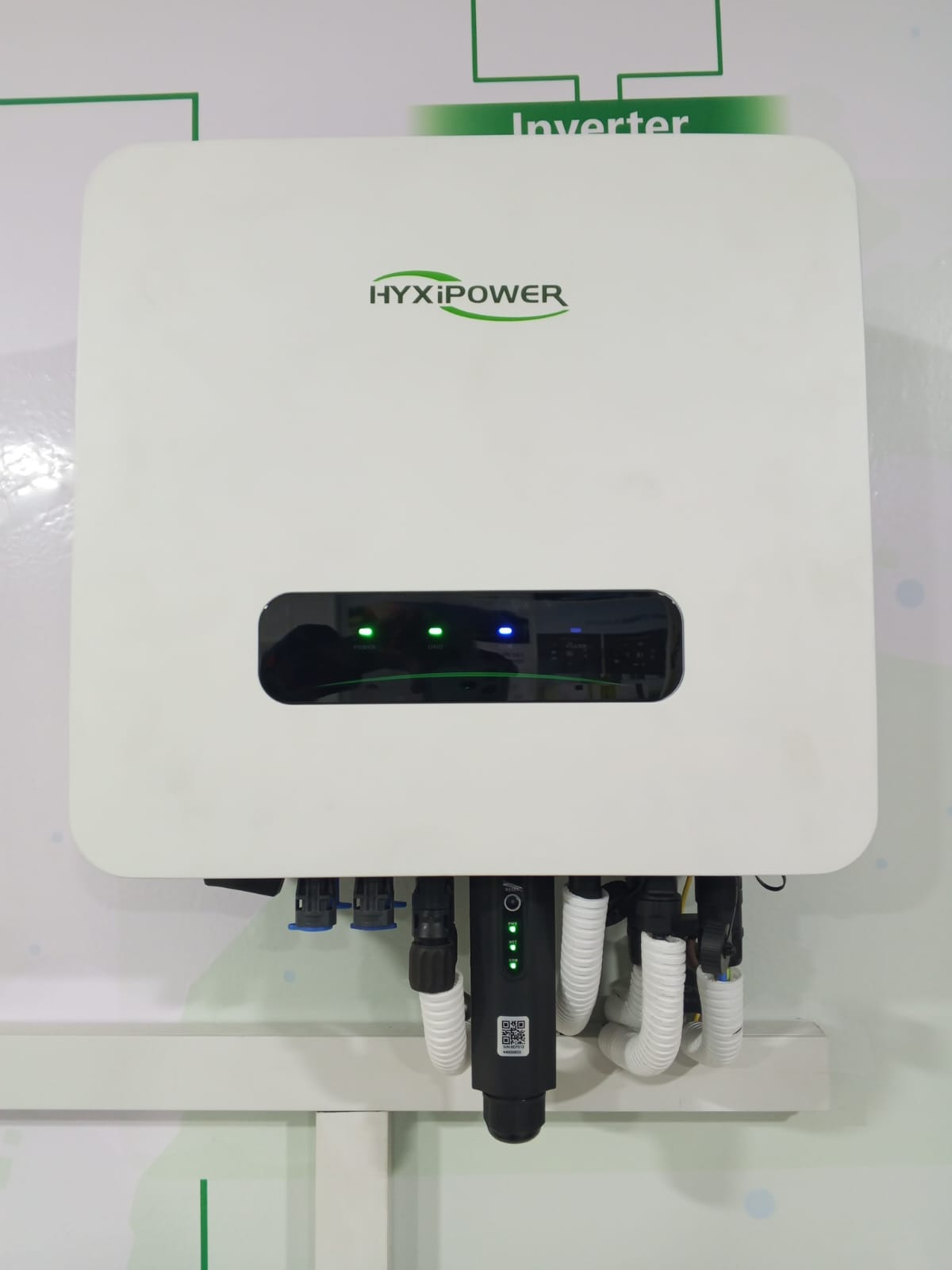 HYXiPOWER hybrid solar inverter with status indicator lights, supplied and installed by iMplenet Technologies